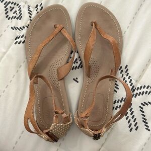 UGG Natural Tarra Burlap Ankle Strap Sandals